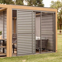 "SAVANNAH 3M SLIDING WALLS WITH MOVABLE LOUVRES 
"