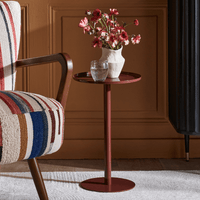 TRUDY HIGH GLOSS SIDE TABLE IN COCOA BROWN