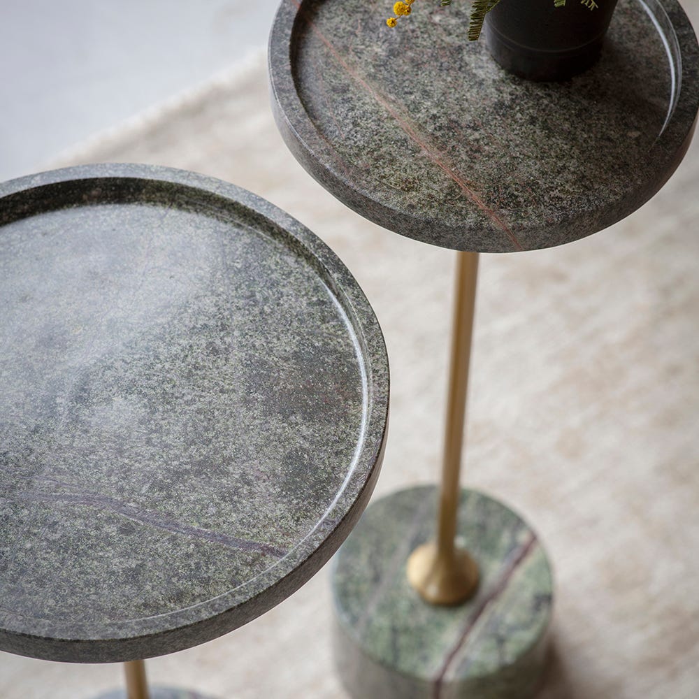 Union Side Tables - Green Marble