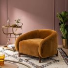 Atkin and Thyme Cocoon Armchair in Mustard Velvet