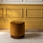 Atkin and Thyme Holborn Footstool in Mustard Velvet 