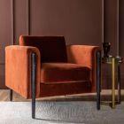 Atkin and Thyme Lexington Armchair in Rust Velvet - Black