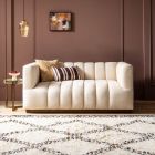 Atkin and Thyme Sloan Fluted 2-Seat Sofa in Off White Boucle 