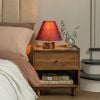 Atkin and Thyme Alana Cherry Table Lamp Light On 