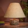 Atkin and Thyme Alana Forest Green Marble Table Lamp Light Dimmed