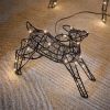 Atkin and Thyme Black Wire Deer and Fawn Detail 25cm