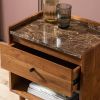 Atkin and Thyme Brera Bedside Table Marble Drawer Open