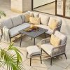 Atkin and Thyme Celia Modular Dining Set with Lounge Chair 