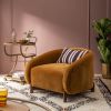 Atkin and Thyme Cocoon Armchair in Mustard Velvet With Pillow