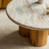 Atkin and Thyme Column Coffee Table in Natural Top View