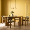 Atkin and Thyme Cora Dining Chair in Olive Styled Room Light On 
