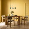 Atkin and Thyme Cora Dining Chair in Olive Styled Room Lights Off 
