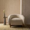 Atkin and Thyme Cocoon Armchair in Off-White Boucle Front View No Pillow