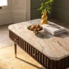 Atkin and Thyme Flute Vintage Coffee Table Marble Top Detail