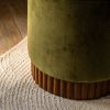 Atkin and Thyme Holborn Footstool in Deep Green Velvet Detail