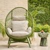 Atkin and Thyme Lauren Cocoon Chair in Green Front View