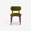 Atkin and Thyme Layla Dining Chair Green Velvet Front View