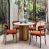 Atkin and Thyme Layla Chair In Rust Velvet With Column Dining Table