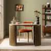 Atkin and Thyme Layla Chair In Rust Velvet With Rondo Desk Angled