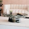 Atkin and Thyme Lucy Coffee Table in Green Marble Indoor Side Detail