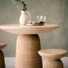 Atkin and Thyme Mason Bistro Table in Travertine Finish Table Detail 