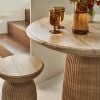 Atkin and Thyme Mason Bistro Table in Travertine Finish with Stool