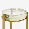 Atkin and Thyme Molten Side Table Clear Glass Top Detail