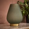 Atkin and Thyme Phoebe Table Lamp in Green Light Off