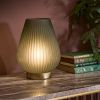 Atkin and Thyme Phoebe Table Lamp in Green Light On