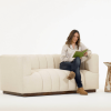 Atkin and Thyme Sloane Fluted 2-Seat Sofa In Natural Boucle