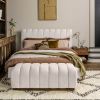 Atkin and Thyme Sloane Kingsize Fluted Bed in Natural Boucle with Ottoman