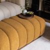 Atkin and Thyme Sloane Fluted Ottoman in Mustard Boucle Close Up