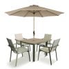 Atkin and Thyme Valentina 4 Seat Dining Set with Parasol Cut Out