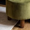 Atkin and Thyme Wesley Occasional Chair in Olive Green Leg Detail