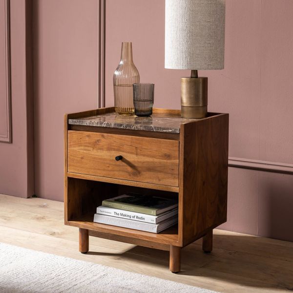 Brera Marble Bedside Table