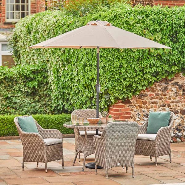 Matilda 4 Seat Dining Set with Parasol 