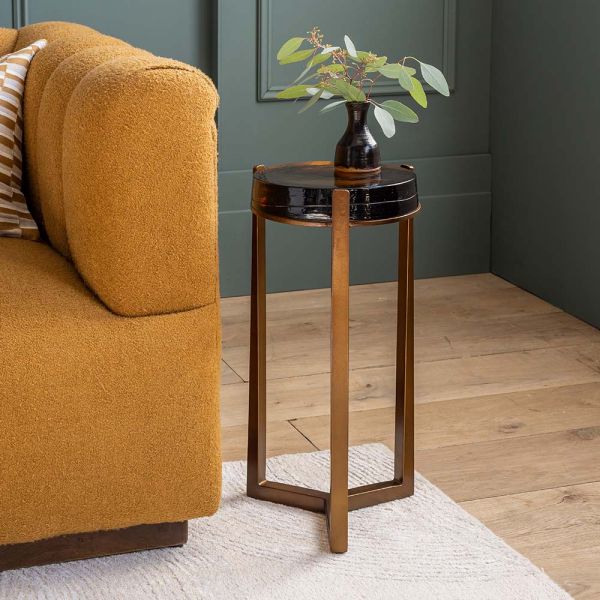 Molten Side Table In Amber - Tall