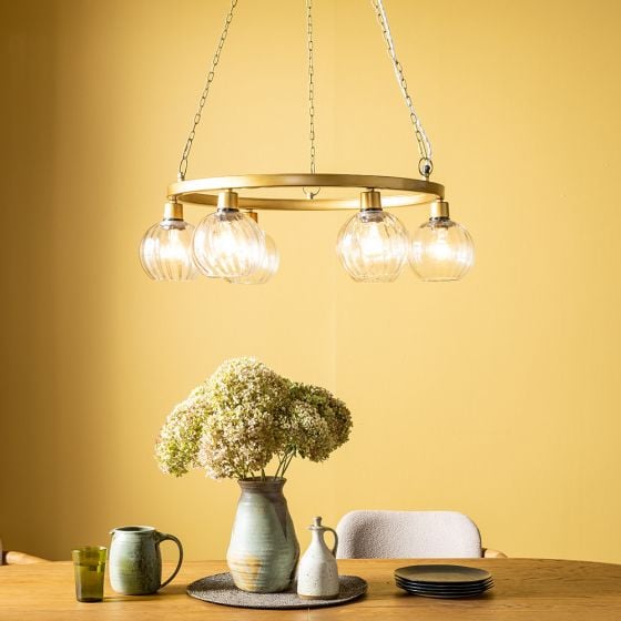 Atkin and Thyme Angelica Chandelier Light On