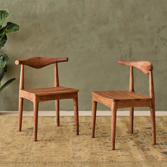 Atkin and Thyme Hiro Dining Chairs (Pair) In Natural 