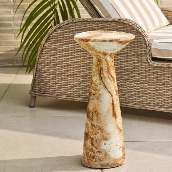 Atkin and Thyme Jasper Marble Side Table Indoor/Outdoor 