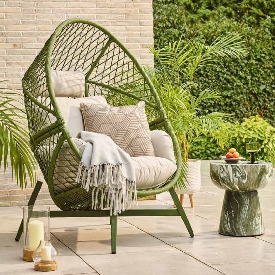 Atkin and Thyme Lauren Cocoon Chair in Green